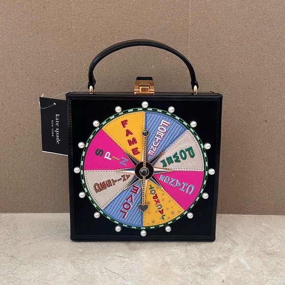 ♠️kate spade Fortune Favors Embellished 3D Top-handle Crossbody Bag, Black NWT - Picture 9 of 16